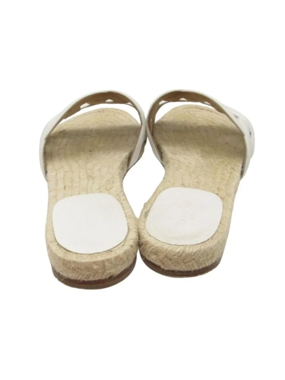 Hermes Sandals Famosa Chaine D'ancre Motif Leather Espadrilles Jute Shoes